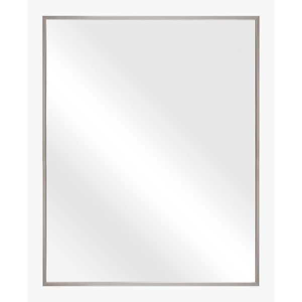22 in. W x 28 in. H Rectangular Framed Wall Bathroom Vanity Mirror in Brushed Nickel