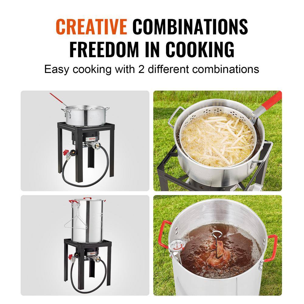VEVOR VEVOR Premium Aluminum 30 Qt. Turkey Fryer And 10 Qt. Fish Fryer Boiler Steamer Set
