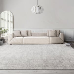 Ethan Marion Ivory 6 ft. x 9 ft. Distressed Indoor Area Rug
