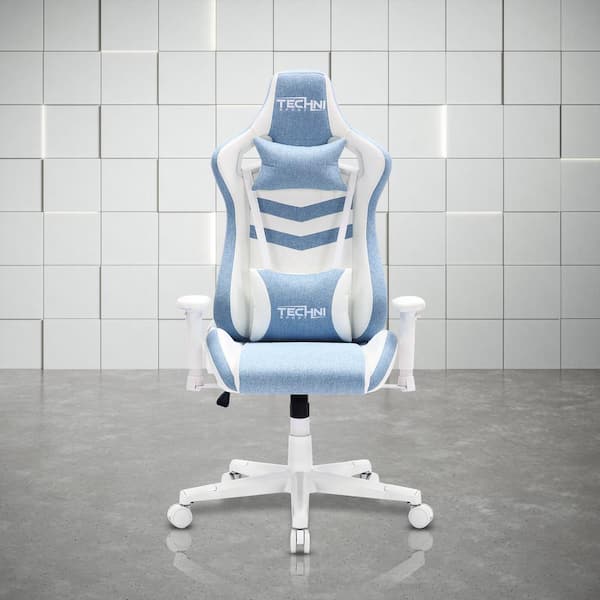 Techni Sport TS86 Blue Ergonomic Pastel Fabric Gaming Chair with