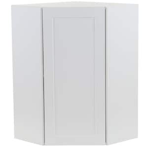 Cambridge White Shaker Assembled Corner Wall Cabinet with 1 Soft Close Door (24 in. W x 12.5 in. D x 36 in. H)