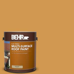 1 gal. #PPU6-02 Saffron Strands Flat Multi-Surface Exterior Roof Paint