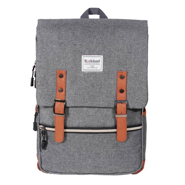 Rockland Heritage 16.5 in. Grey USB Laptop Backpack