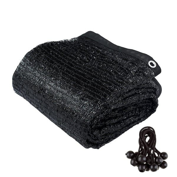 Agfabric 6 ft. x 20 ft. Black 40% Sunblock Shade Cloth with Grommets for Garden Patio