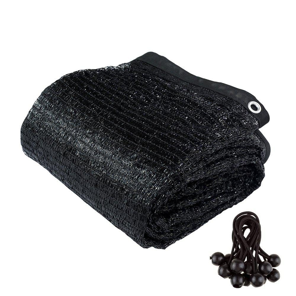 6 ft. x 20 ft. Black 40% Sunblock Shade Cloth with Grommets for Garden Pati