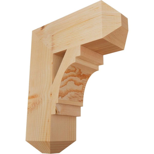 Ekena Millwork 5.5 in. x 22 in. x 18 in. Douglas Fir Merced Craftsman Smooth Bracket