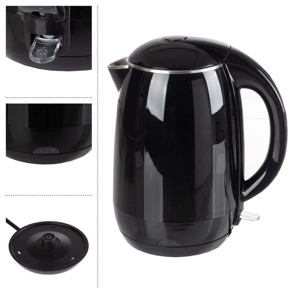 Black Stainless Steel 1.8L Electric Kettle with Auto-Off