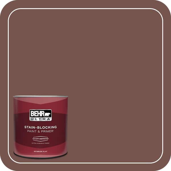 BEHR ULTRA 1 qt. #PPU2-20 Oxblood Extra Durable Flat Interior Paint & Primer