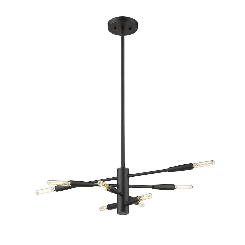 Ascension 8-Light Matte Black Chandelier with No Shade