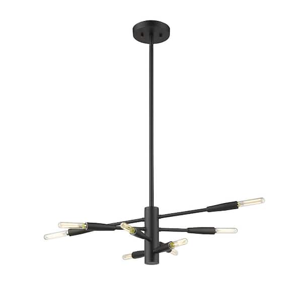Unbranded Ascension 8-Light Matte Black Chandelier with No Shade