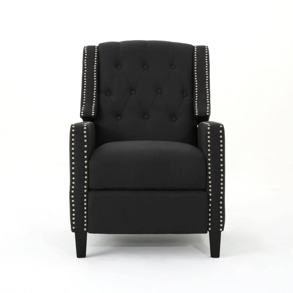 Handcrafted Brown Wood Recliner Accent Chair with Charcoal Finish