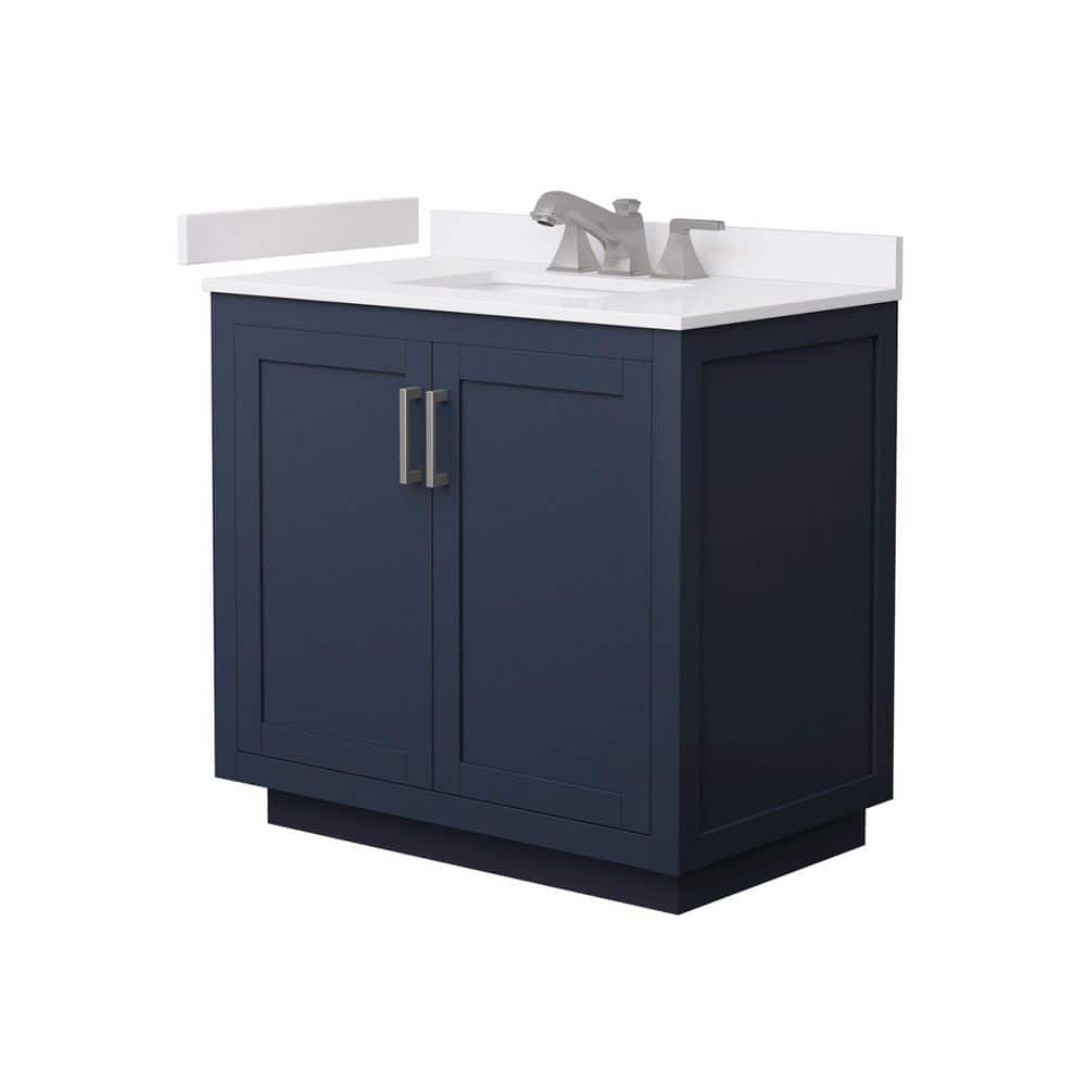 Miranda 36 in. Single Freestanding Dark Blue Bath Vanity with White Cultured Marble Top Assembled price history on PriceWatchPro