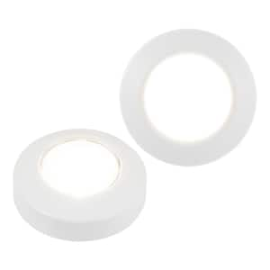 GE 1-Light White Battery Operated Round Mini Tap Light 55219 - The Home  Depot