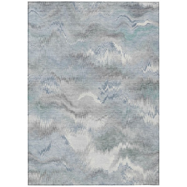 Chantille Machine Washable Indoor/Outdoor Abstract ACN2899 Pewter 10 ft. x 14 ft. Area Rug