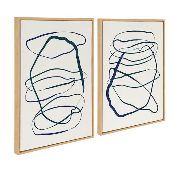 Sylvie Blue and Green Expressive Abstract by The Creative Bunch Studio 2 Piece Framed Art Print 23 in. x 33 in.