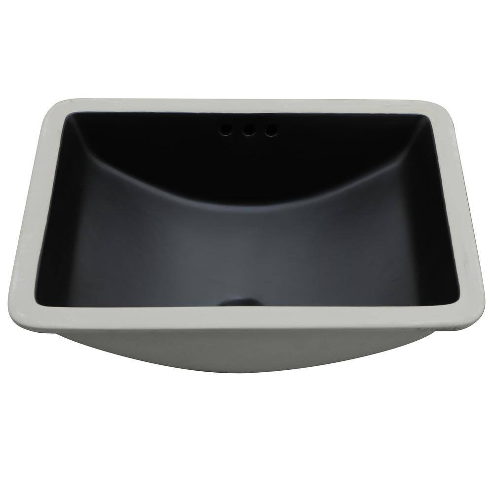 Polaris Sinks Undermount Porcelain Bathroom Sink in Black Polaris Sinks Undermount Porcelain Bathroom Sink in Black