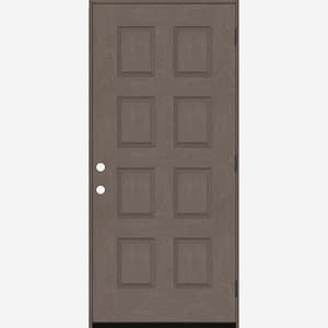 Regency 32 in. x 80 in. 8-Panel LHOS Ashwood Stain Mahogany Fiberglass Prehung Front Door