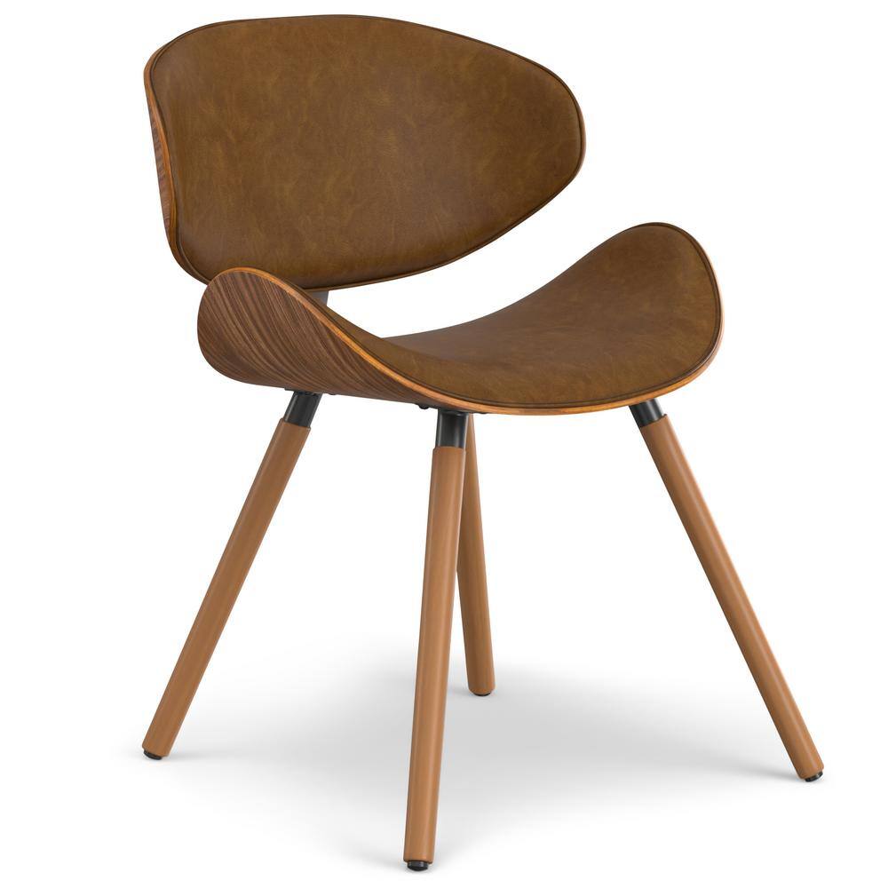 Marana Deep Tan Faux Leather and Wood Dining Chair