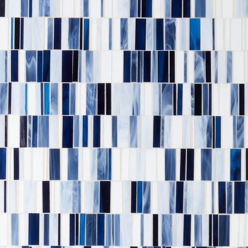 Rococo Stacked Celestine Silver 4 in. x 0.12 in. Polished Glass Wall Tile Sample price history on PriceWatchPro
