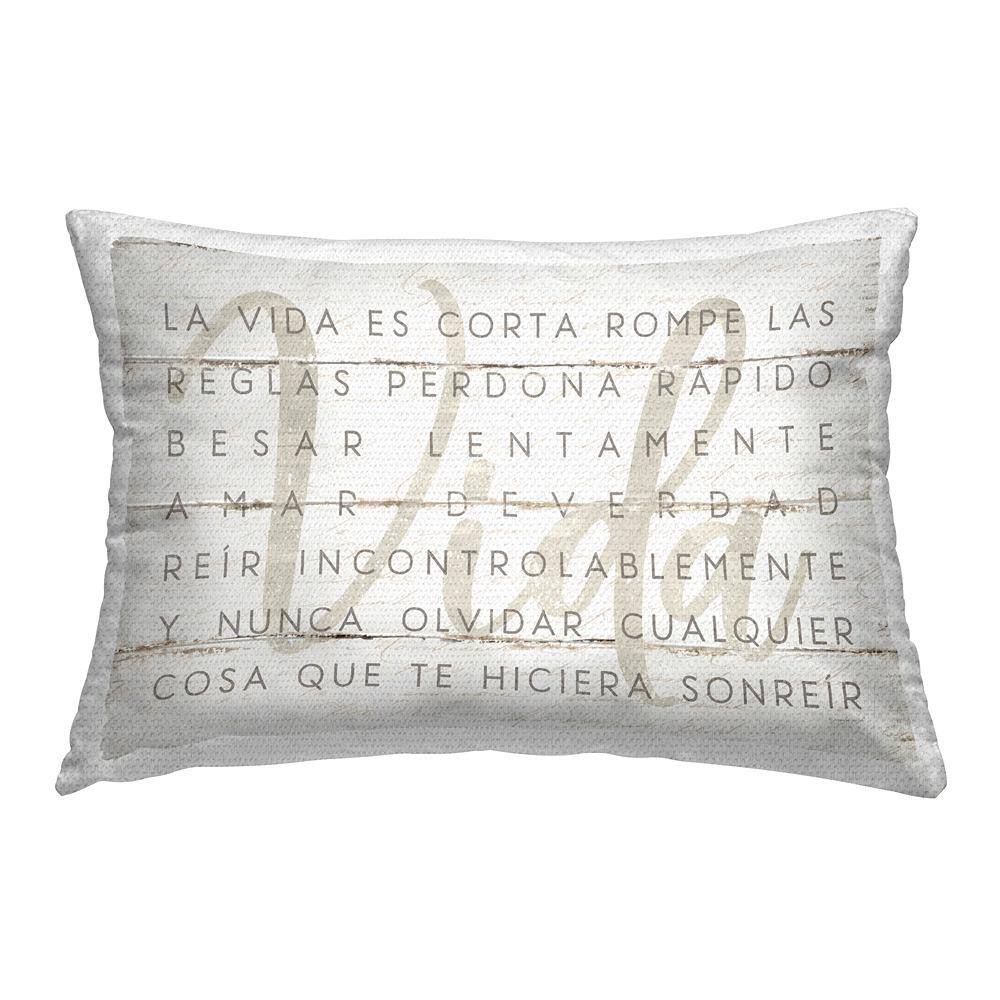 Life is. Inspirational Off-White Rectangular Outdoor Throw Pillows price history on PriceWatchPro