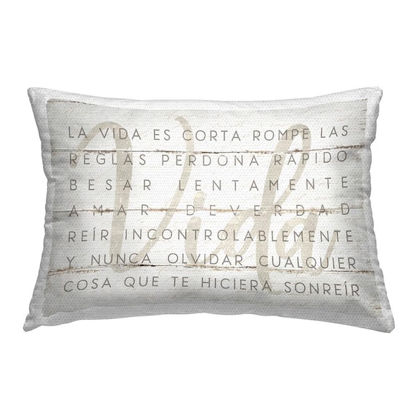Stupell Industries Life is. Inspirational Off-White Rectangular Outdoor Throw Pillows