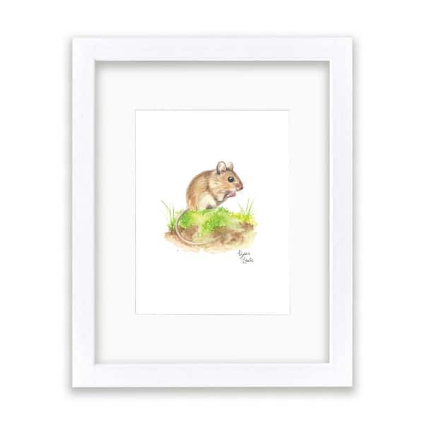 Unbranded Woodland Tinies "Mouse" by Alyssa Lewis Individual White Framed with Mat Animal Art Print 24 in. x 18 in.