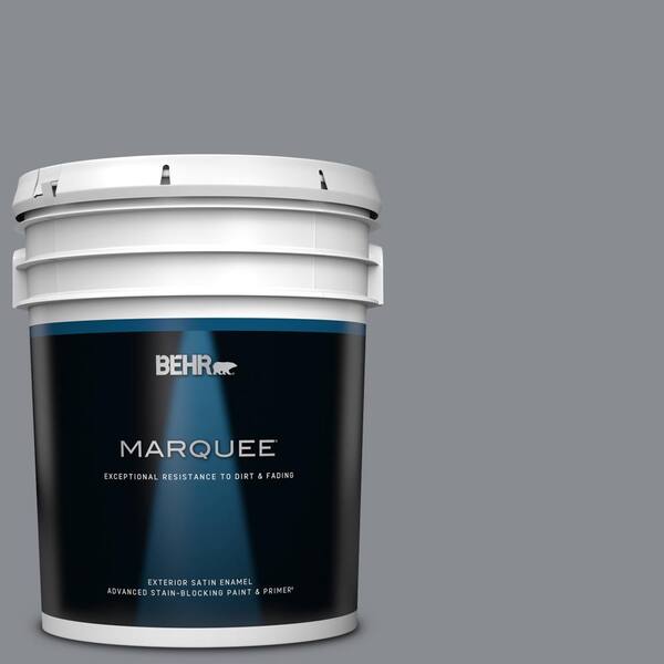 BEHR MARQUEE 5 gal. #PMD-73 Ancient Pewter Satin Enamel Exterior Paint & Primer