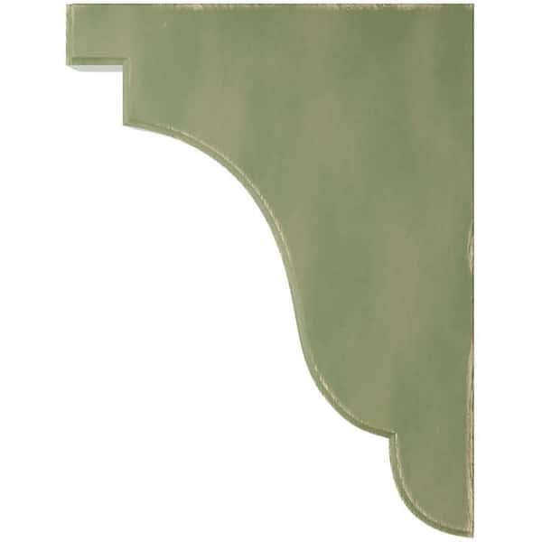 Ekena Millwork BKTP03X12X12OLY05 Standard Olympic Architectural Grade PVC Bracket With Block Ends - 3 X 12 X 12 In