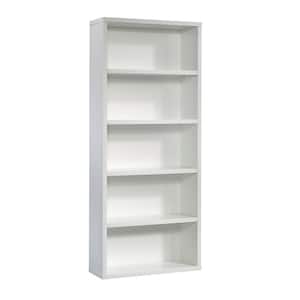 Select 72.717 in. Soft White 5-Shelf Standard Bookcase