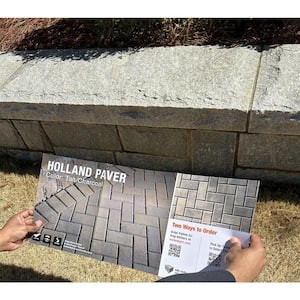 Paper Sample Only: 8 in. x 4 in. x 2.25 in. Tan/Charcoal Concrete Holland Paver Sample Board (1-Piece)