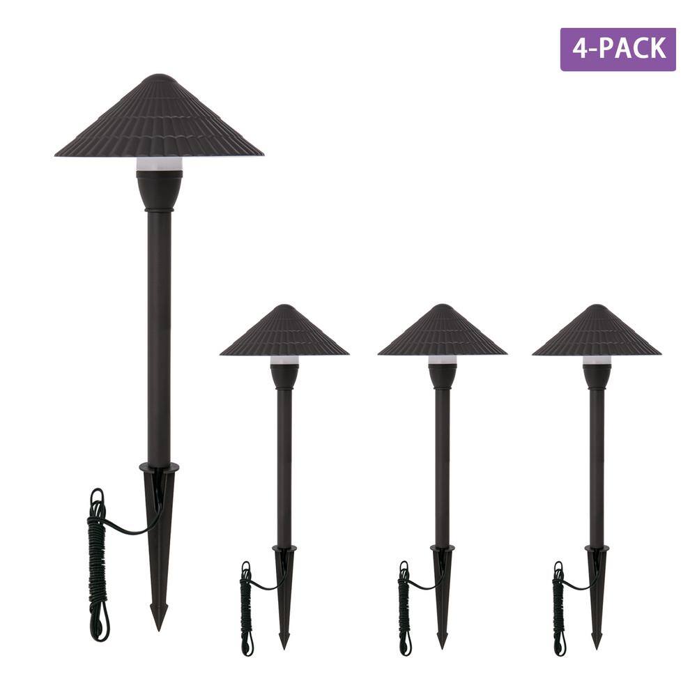 Bronze Aluminum LED Pathway Light Kit, 4 Pack