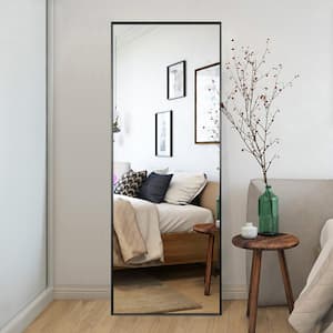 64.17 in. H x 21.26 in. W Oversized Black Metal Modern Classic Full-Length Floor Standing Mirror