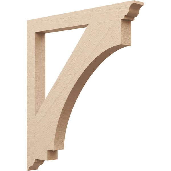 Ekena Millwork 3.5 in. x 40 in. x 36 in. Imperial Traditional Rough Cedar Woodgrain Timberthane Polyurethane Bracket, Primed Tan
