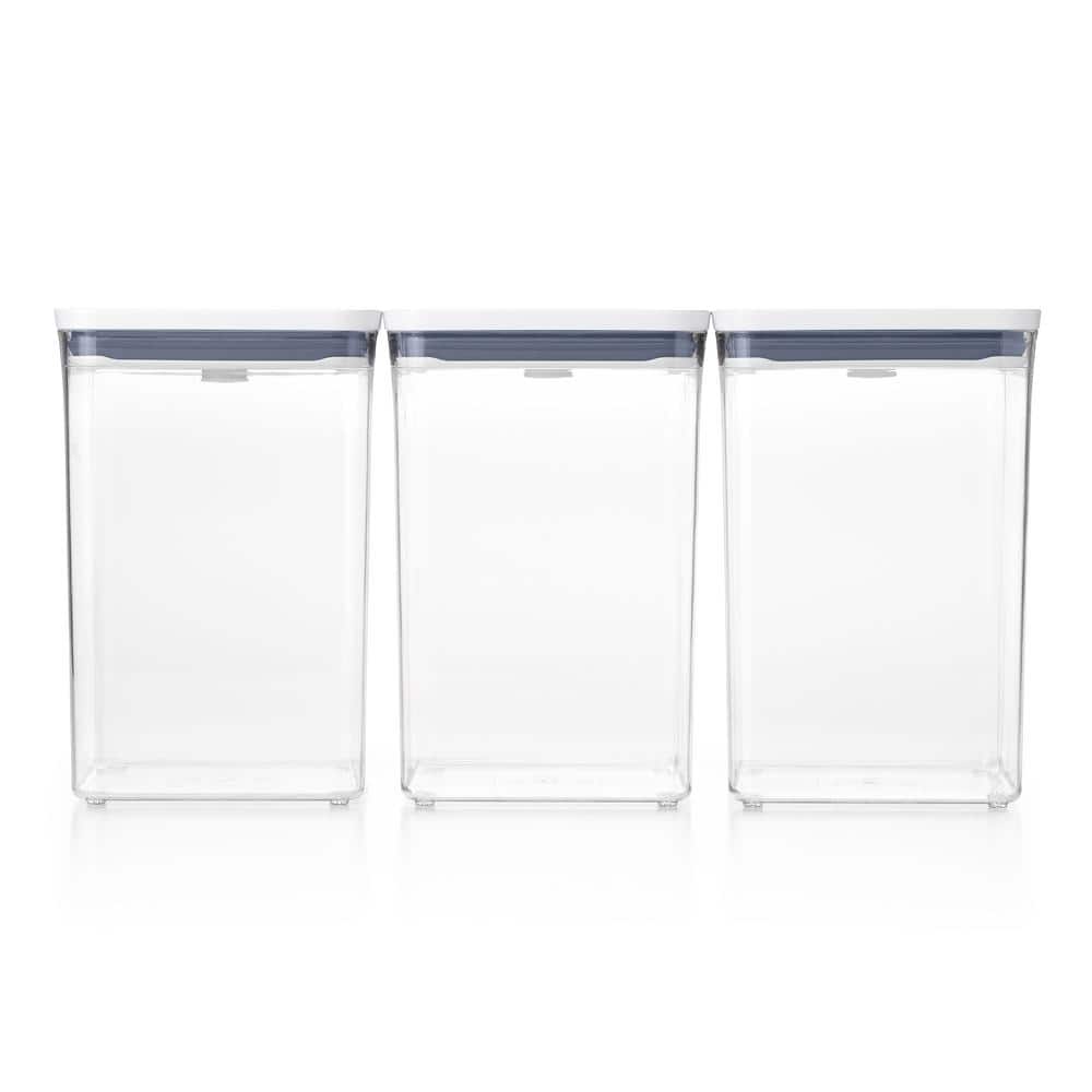 Silver BPA-Free Plastic Airtight Pop Container Set, 6-Piece
