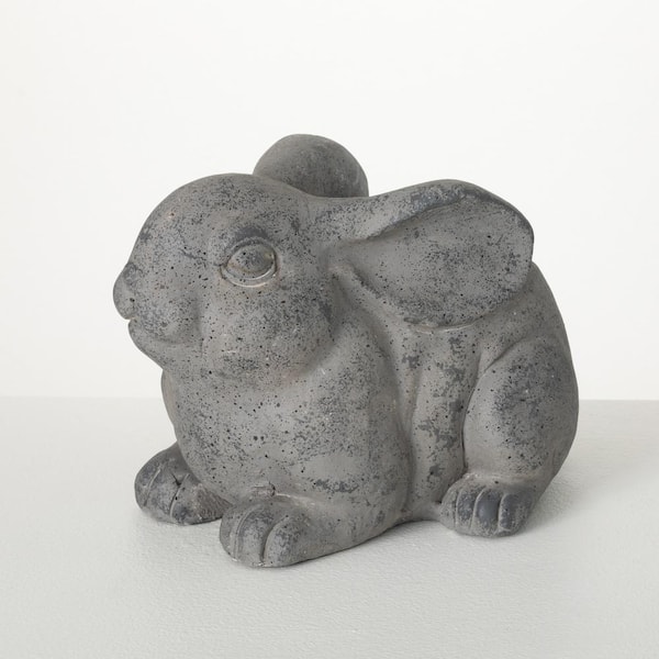 SULLIVANS 8.5 in. Charcoal Gray Rabbit Planter