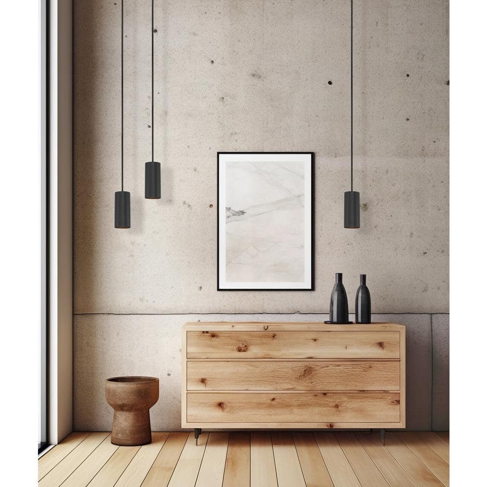 Pilson Matte Black Metal Mini LED Pendant, 10.5" Height