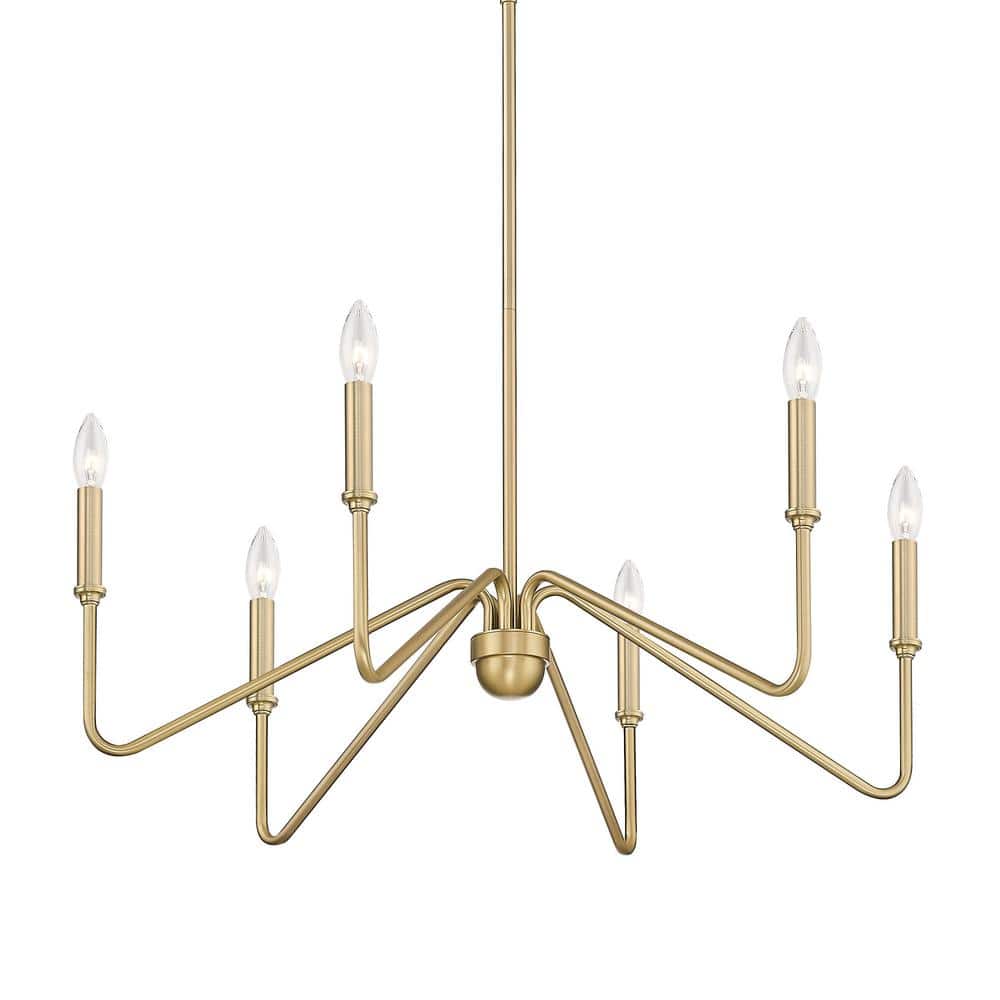 Kennedy Brushed Champagne Bronze 6-Light Chandelier