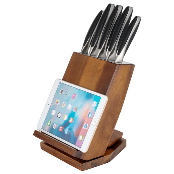 Ozeri 6-Piece Japanese Stainless Steel Knife Block Set with Rotating Knife  Block and Tablet Holder OZK5 - The Home Depot