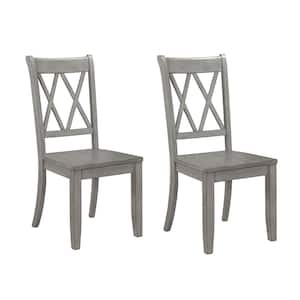 Gray Wood Dining Chairs Side Chair (Set of 2)