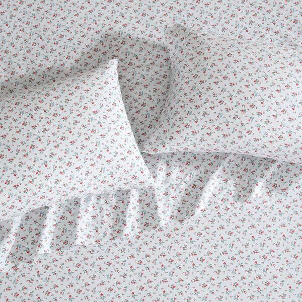 Laura Ashley Aylesmore Ditsy Floral 3-Piece Red/Light Blue Percale