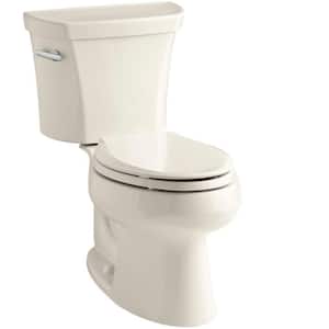 Wellworth 12 in. Rough In 2-Piece 1.28 GPF Single Flush Elongated Toilet in Almond Seat Not Included