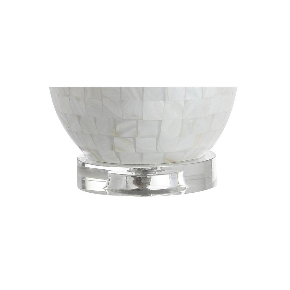 Elegant White Seashell LED Table Lamp with Crystal Accents