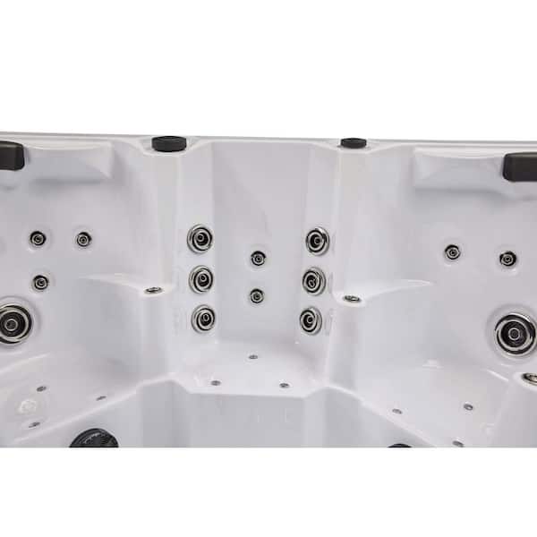 Luxury Spas Galley 5-Person 69-Jet 240V Hot Tub with Cloud Gray