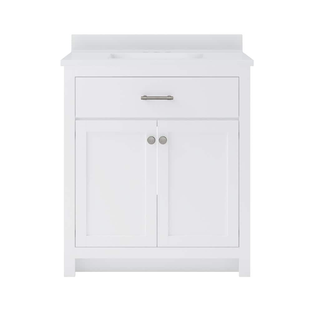 Reese 31 in. W x 19 in. D x 38 in. H Single Sink Bath Vanity in White with White Cultured Marble Top -  CRAFT + MAIN, RSWVT3134