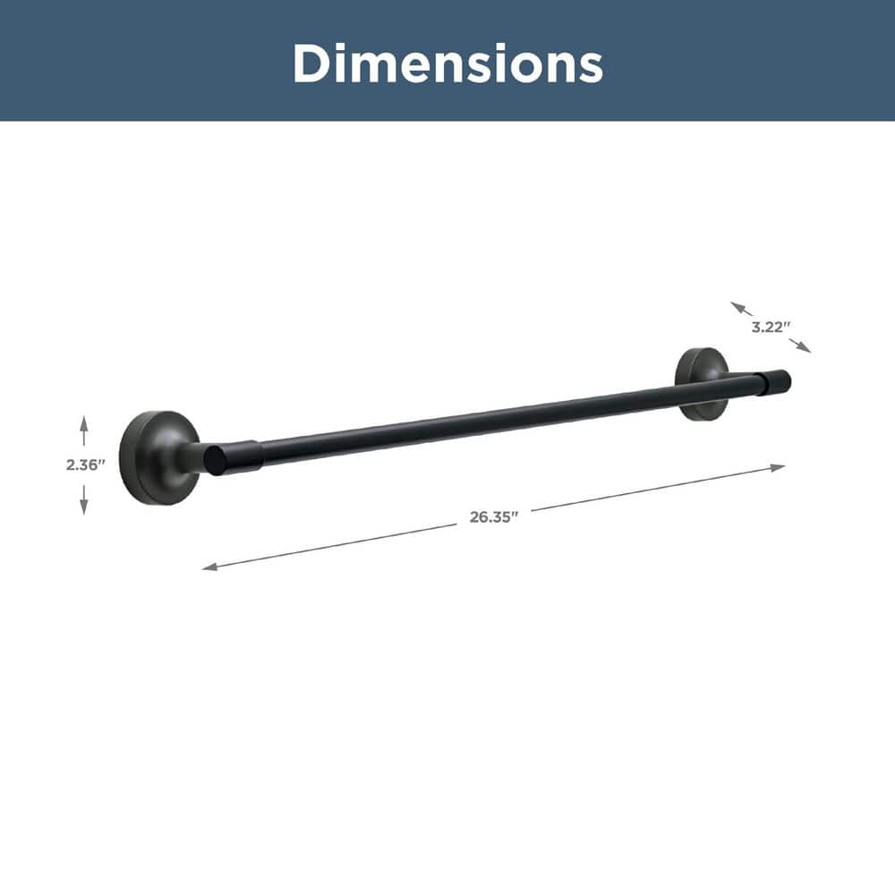Matte Black 24" Wall Mounted Towel Bar