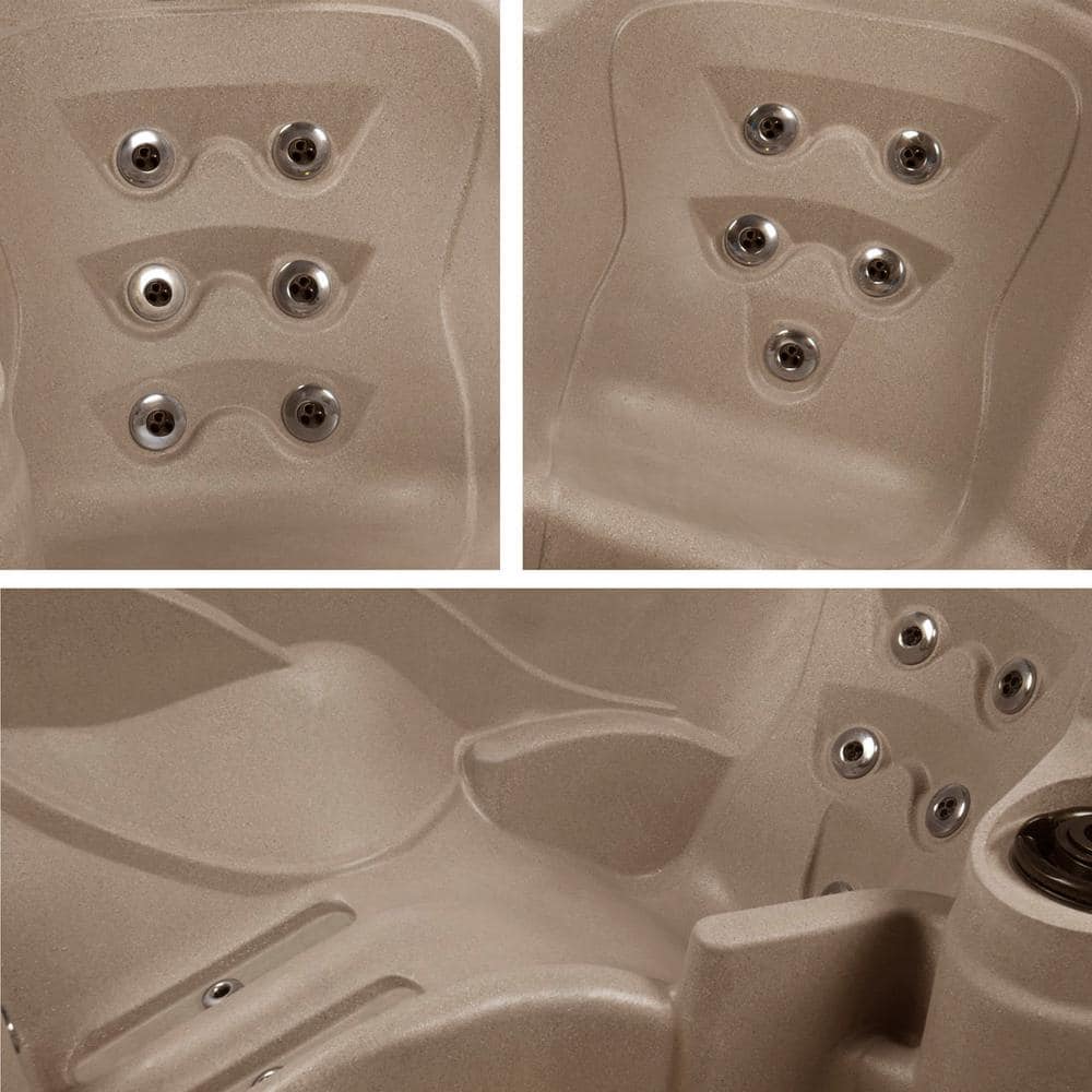 Ariana 6-Person Grey Polyethylene Square Hot Tub with Jets