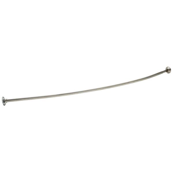 Franklin Brass 72 in. x 1 in. Curved Shower Curtain Rod with 6 in. Bow in Stainless