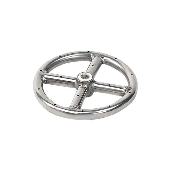American Fire Glass 6 in. Single-Ring 304. Stainless Steel Fire Pit Ring Burner, 1/2 in. Inlet