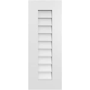12 in. x 32 in. Rectangular White PVC Paintable Gable Louver Vent Non-Functional