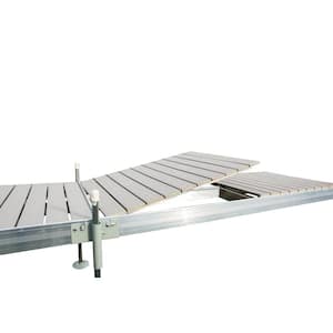 16 ft. Roll-In Dock Straight Aluminum Frame with PVC Composite Removable Decking Complete Dock Package - Ridgeway Gray
